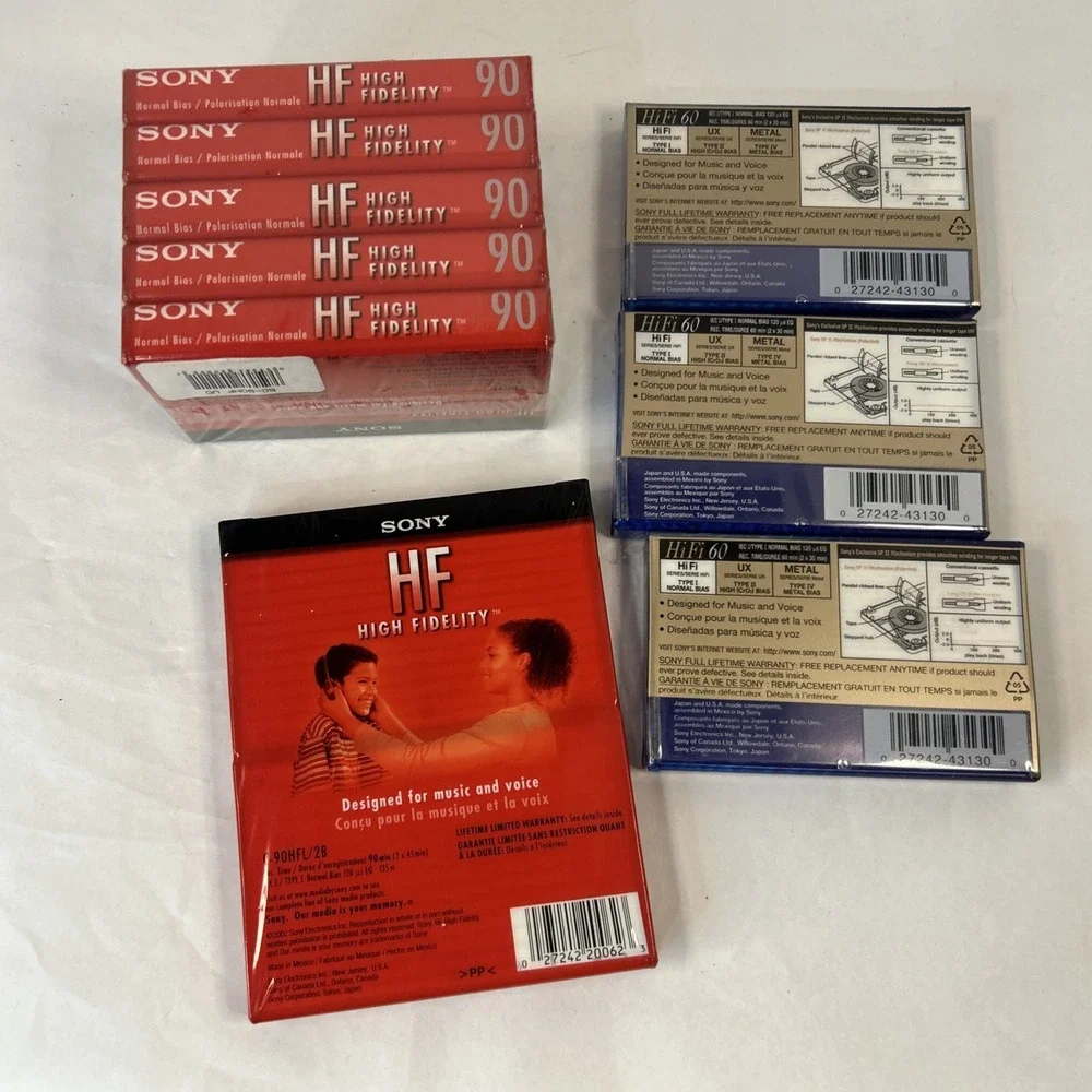 Sony High Fi Fidelity‎ Cassette Audio Tapes 60 And 90 Minutes Lot